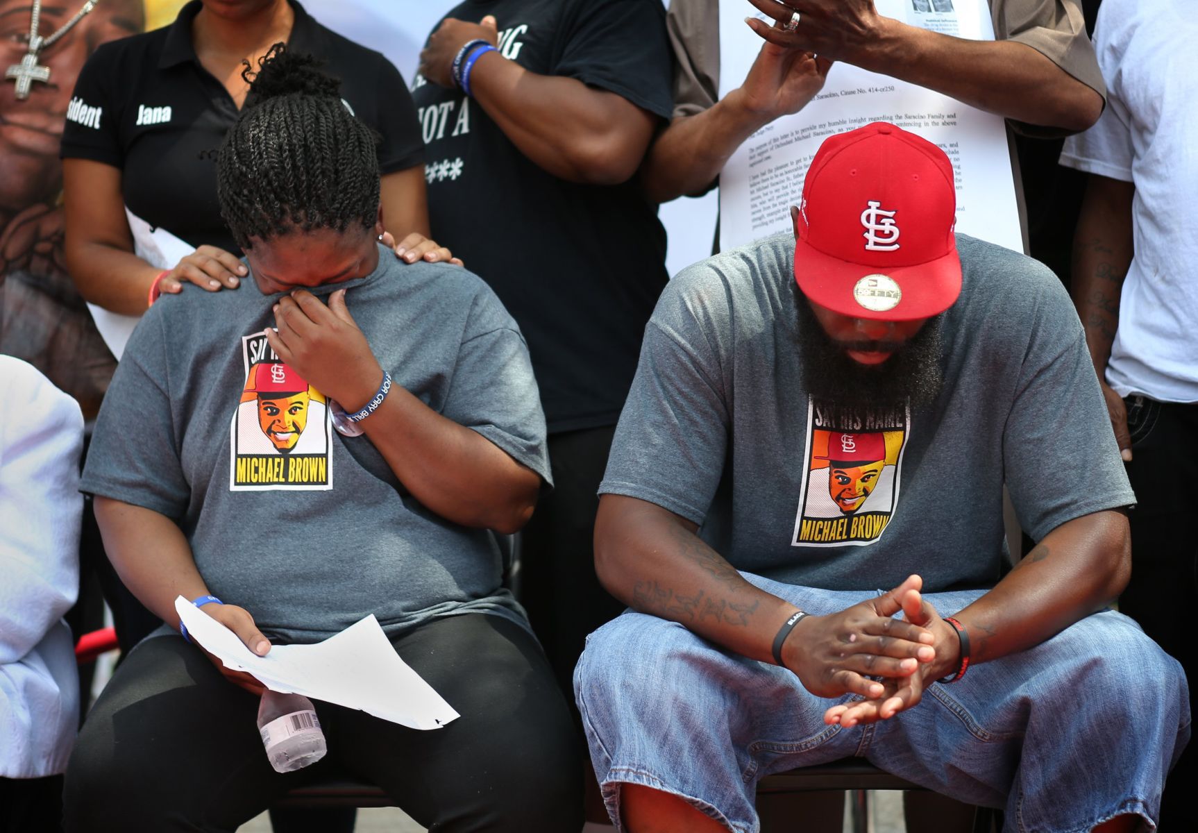 Michael Brown memorial ceremony on Canfield Drive two year anniversary of his death